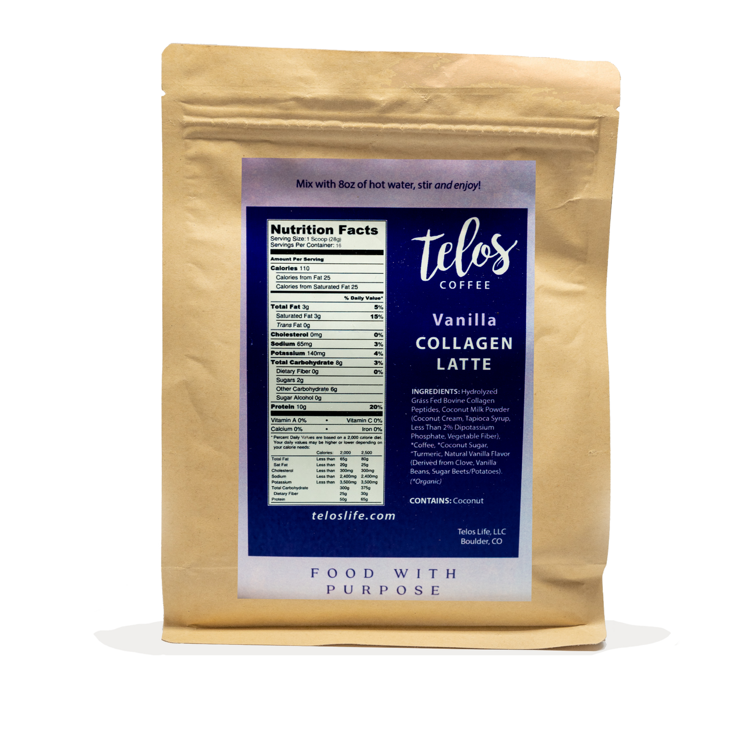 Collagen Coffee Latte - Vanilla (16 Servings Bulk)