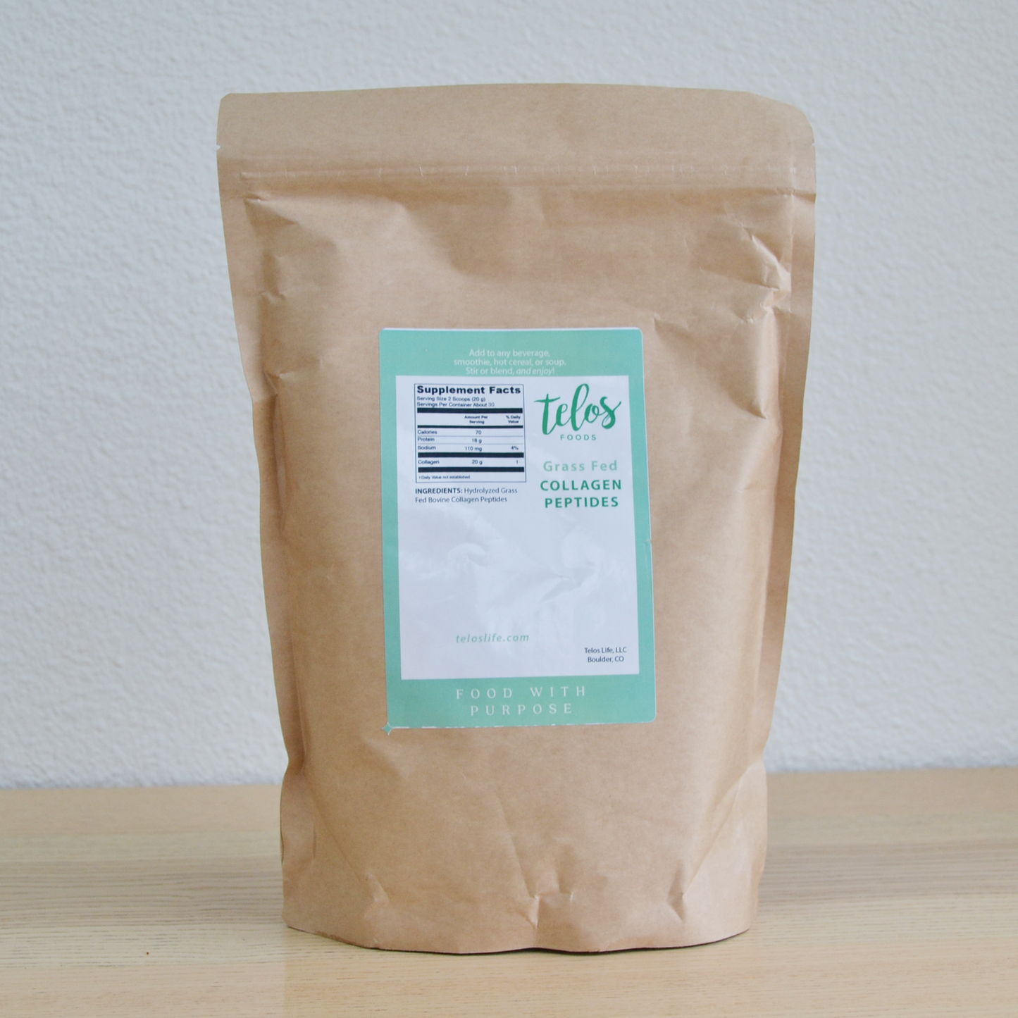 Telos Collagen Peptides Powder (30 Servings Bulk)