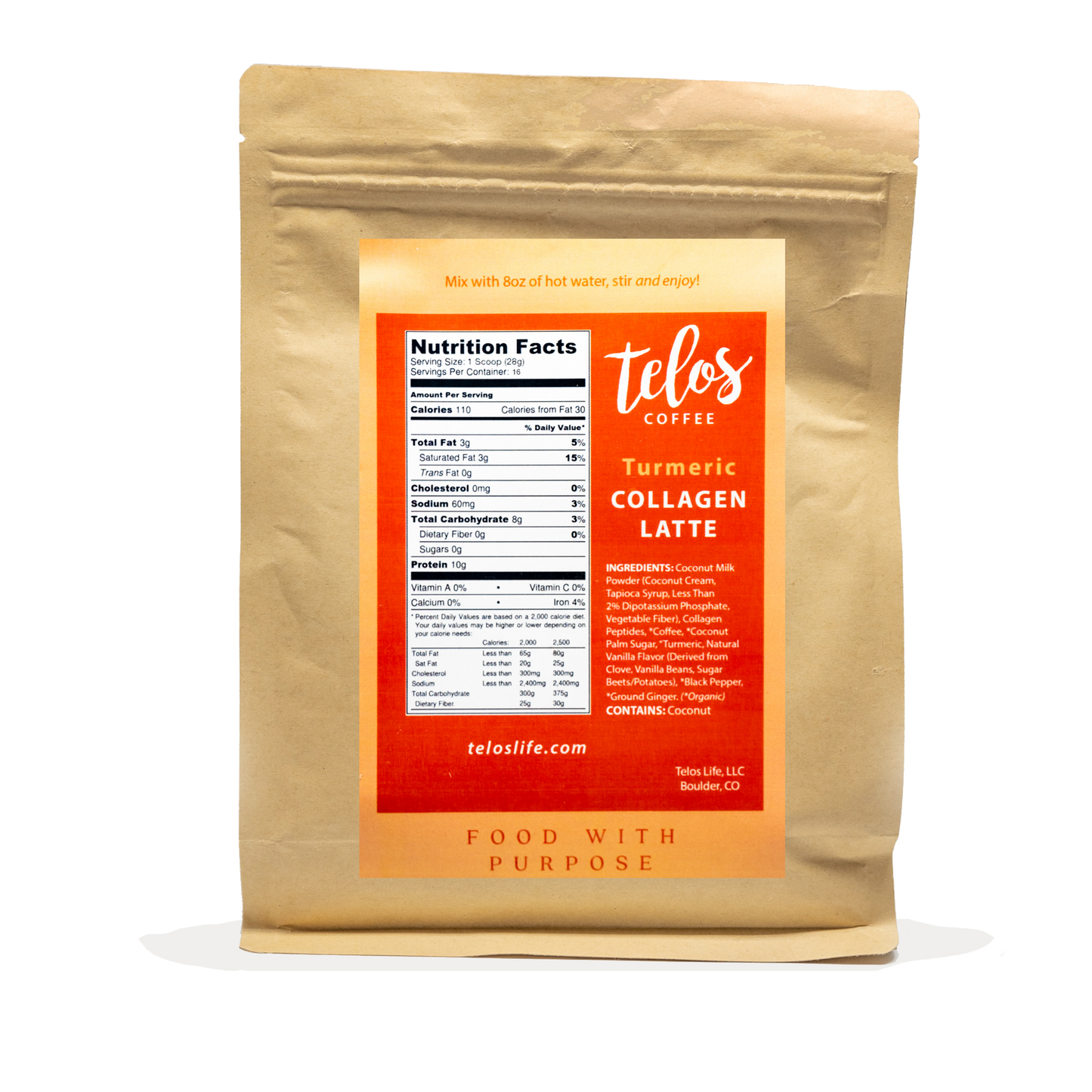 Collagen Coffee Latte - Turmeric (8 Servings Bulk)